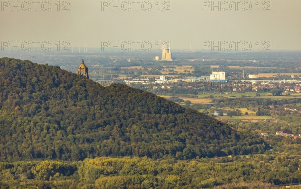 Aerial photograph, Kaiser Wilhelm Monument, Barkhausen, Porta Westfalica, OWL, Ostwestfalen-Lippe,