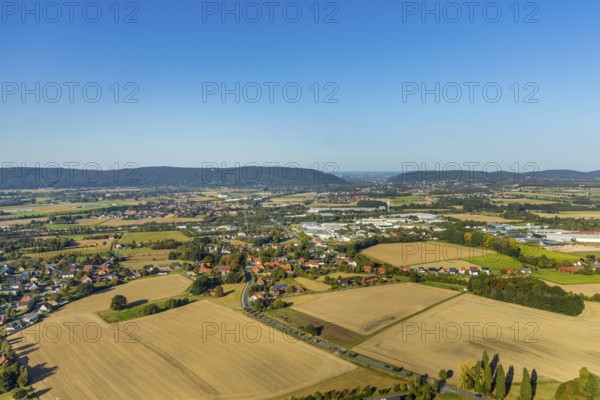 Aerial photograph, Kaiser Wilhelm Monument, Barkhausen, Porta Westfalica, OWL, Ostwestfalen-Lippe,