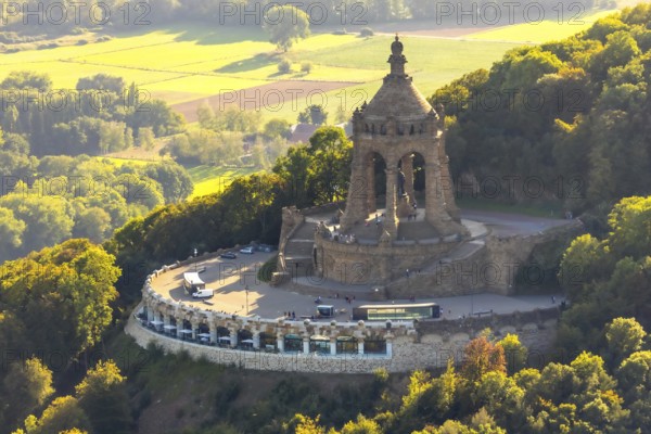 Aerial photograph, Kaiser Wilhelm Monument, Barkhausen, Porta Westfalica, OWL, Ostwestfalen-Lippe,