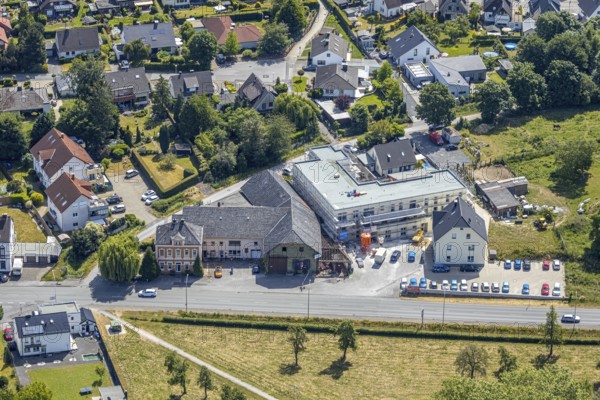 Aerial photo, Gesundheitsteam Hoff, construction of 19 flats suitable for senior citizens, Wickeder