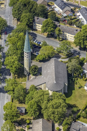 Aerial view, Catholic parish church of St Norbert, Werl, Soester Börde, North Rhine-Westphalia,