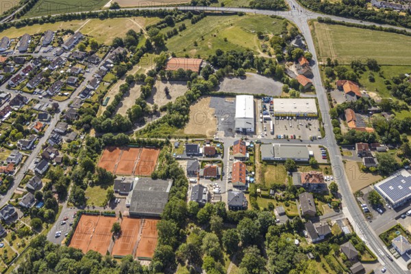 Aerial view, Tennis facility Ski-Club Werl, Werl rescue station, An Sanders Steinbruch,