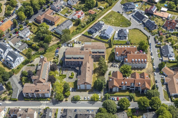 Aerial view, Westuffler Weg, Haus Amadeus retirement home, Haus Mozart, Werl, Soester Börde, North