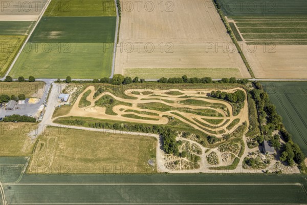 Aerial photo, Motocross track, Motorsportpark Werl, Werl, Soester Börde, North Rhine-Westphalia,