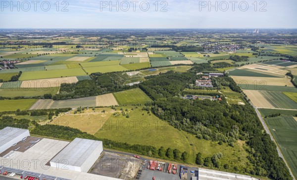 Aerial view, ATU warehouse, Werl sewage treatment plant, Soest waste management company, KonWerl