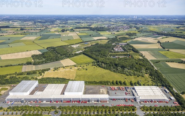 Aerial view, ATU warehouse, Werl sewage treatment plant, Soest waste management company, KonWerl