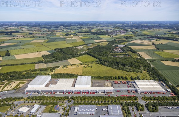 Aerial view, ATU warehouse, Werl sewage treatment plant, Soest waste management company, KonWerl