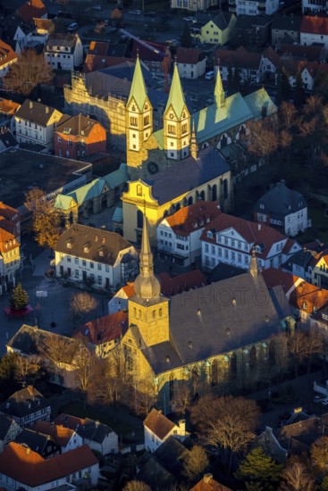 Aerial view, Old Town, Basilica of the Visitation of the Virgin Mary, Walburgisstraße, Old