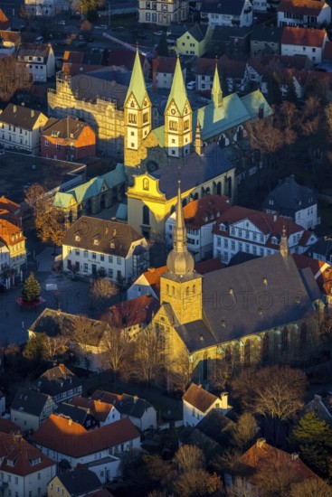 Aerial view, Old Town, Basilica of the Visitation of the Virgin Mary, Walburgisstraße, Old