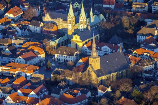 Aerial view, Old Town, Basilica of the Visitation of the Virgin Mary, Walburgisstraße, Old