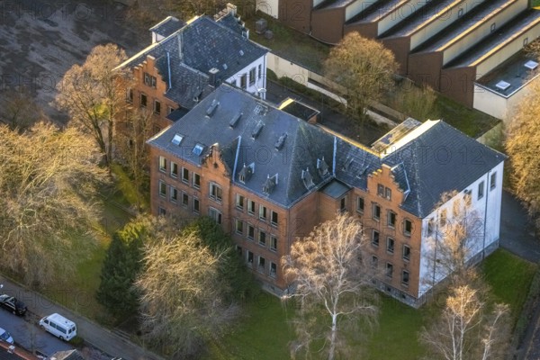 Aerial view, Overbergschule, catholic secondary school, Overberg sports hall, Werl, North
