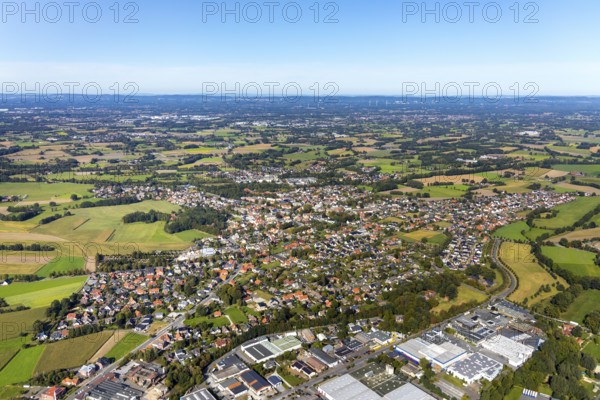 Aerial view, local view Neuenkirchen, Rietberg, OWL, Ostwestfalen-Lippe, East Westphalia, North