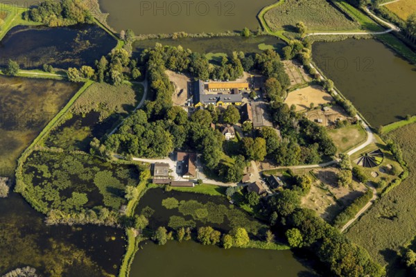 Aerial view, Rietberg estate, pond meadows, Rietberg fish ponds, Rietberg, OWL, East