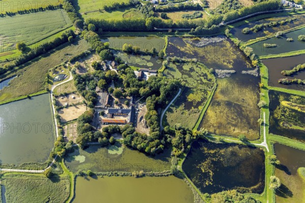 Aerial view, Rietberg estate, pond meadows, Rietberg fish ponds, Rietberg, OWL, East