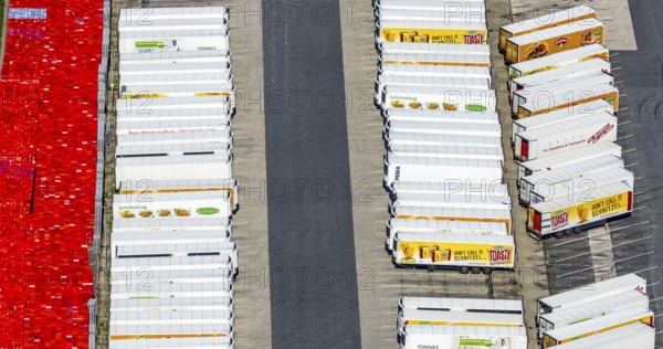 Aerial view, Corona at Tönnies, headquarters of Fleischfabrik Tönnies Lebensmittel GmbH & Co. KG,