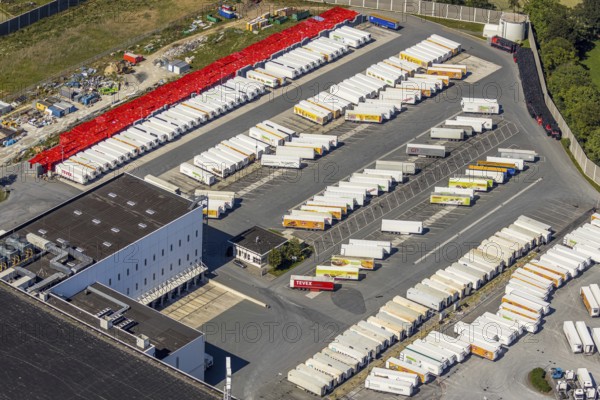 Aerial view, Corona at Tönnies, headquarters of Fleischfabrik Tönnies Lebensmittel GmbH & Co. KG,