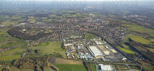 Aerial view, former Ikea Europal warehouse in the industrial estate Abriß, Euziel, Wahrbrink,