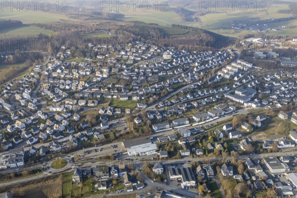 Aerial view, construction site, new residential quarter Am Alten Bahnhof, local view,