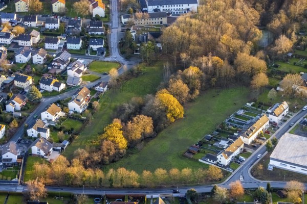 Aerial view, residential area, Bauerdicks Wiese, Waltringer Weg, Wickede, Sauerland, North