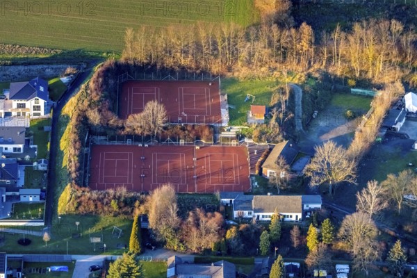 Aerial view, tennis courts, tennis centre TV Wickede 1890, Wickede, Sauerland, North
