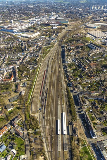 Aerial photo, marshalling yard, industrial area, Styrum, Mülheim an der Ruhr, Ruhr area, North