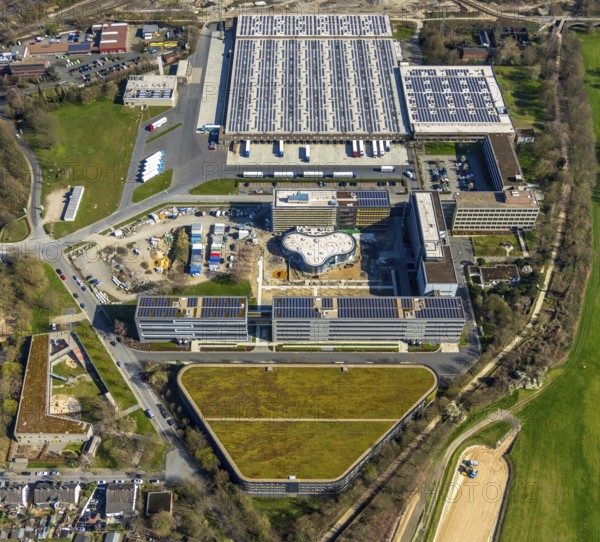Aerial photograph, ALDI SOUTH Group, expansion stages, new building, Styrum, Mülheim an der Ruhr,