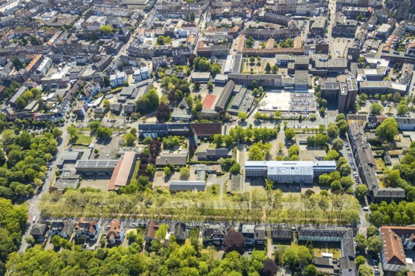 Aerial view, Wesel Town Hall, Martini Community Secondary School, Martinistift Wesel, Sankt