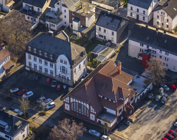 Aerial photograph, district and city archive, Theodor-Heuss-Straße, Alt-Wetter, Wetter, Ruhr area,
