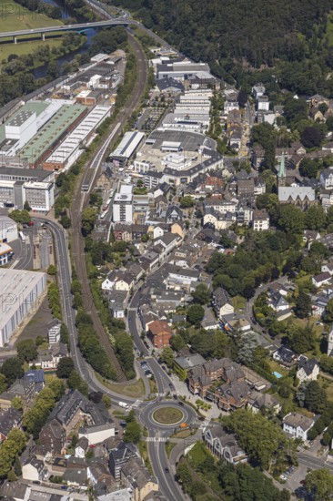 Aerial view, industrial estate, DEMAG, Ruhr Valley Centre, new roundabout Kaiserstraße