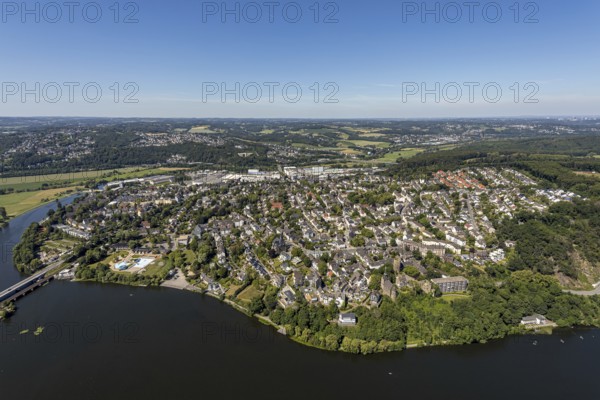Aerial view, overview Wetter, Harkortsee, Ruhr, Alt-Wetter, Wetter, Ruhr area, North