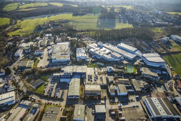 Aerial view, industrial estate Am Nielande, Altenhofer Weg, Grundschöttel, Wetter, Ruhr area, North