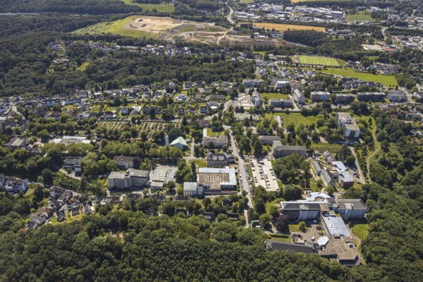 Aerial view, overview Volmarstein, Oberlin School, Protestant St Martin's Church, Volmarstein,