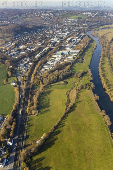 Aerial view, overview Wengern, industrial estate, Ruhraue, Ruhr, Wengern, Wetter, Ruhr area, North