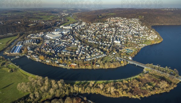 Aerial view, overview Wetter, Harkortsee, Ruhr, Ruhr Valley, Obergraben, Wetter, Ruhr area, North