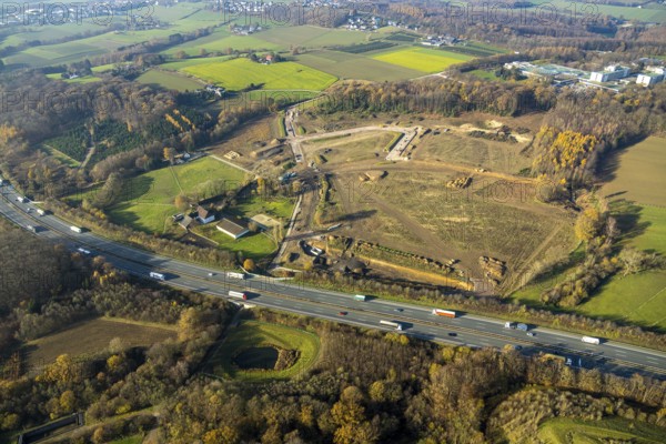 Aerial view, development of new industrial estate between Schwelmer Straß0e motorway A1,