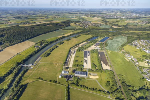 Aerial photograph, Wasserwerke Westfalen GmbH, Im Ruhrfeld, River Ruhr, Wickede (Ruhr), North