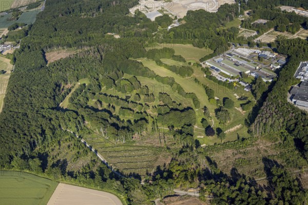 Aerial photo, TÜV NORD test centre Wickede Werl, Relax power station, golf course Golfclub-Werl,
