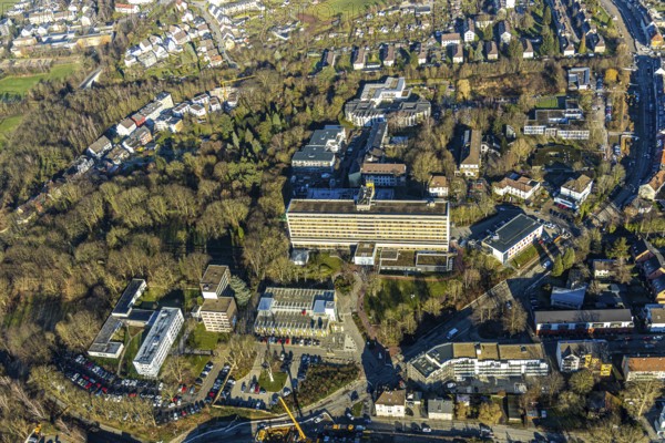 Aerial view, Protestant Hospital Witten, extension Pferdebachstraße, Witten-Mitte, Witten,