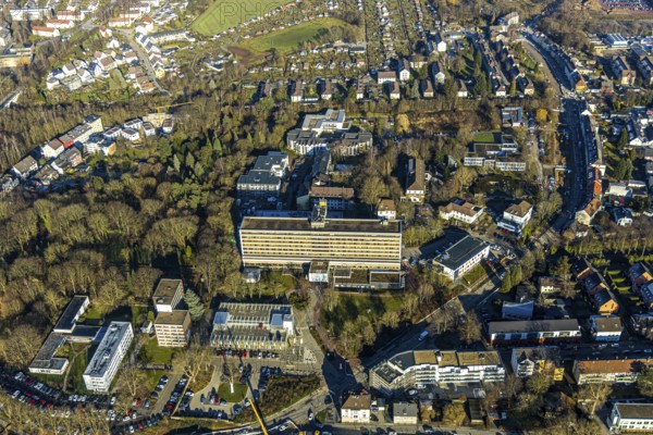 Aerial view, Protestant Hospital Witten, extension Pferdebachstraße, Witten-Mitte, Witten,
