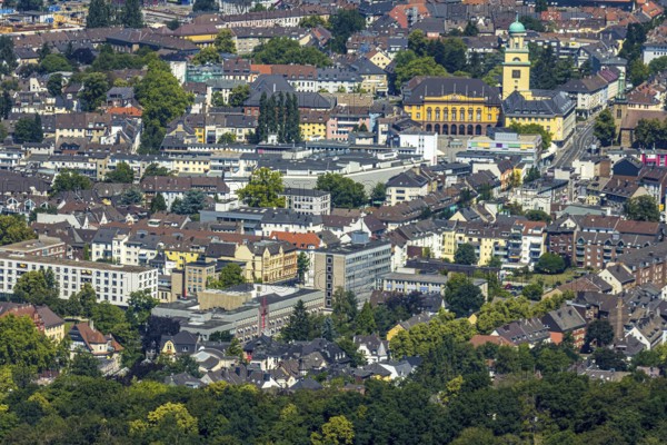 Aerial view, town hall Witten, city centre view, Witten, Ennepe-Ruhr district, Ruhr area, North