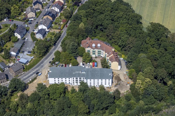 Aerial view, new Haus Buschey retirement home, Bommern, Witten, Ennepe-Ruhr district, Ruhr area,