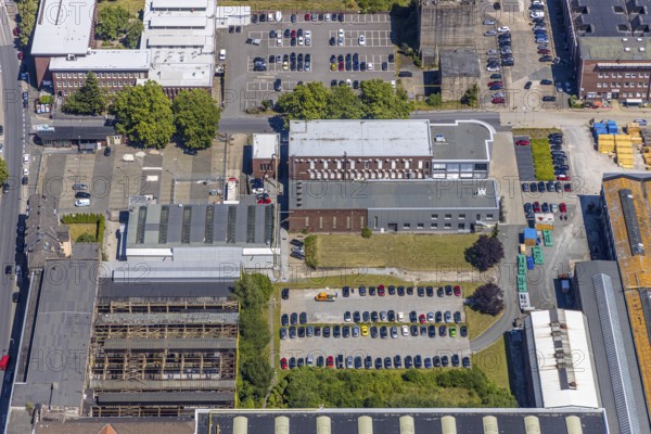 Aerial view, Stockumer Straße industrial estate, Ruhrpumpen, former annealing furnace hall, Witten