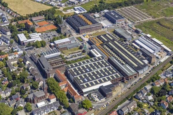 Aerial view, Stockumer Straße industrial estate, Ruhrpumpen, former annealing furnace hall,
