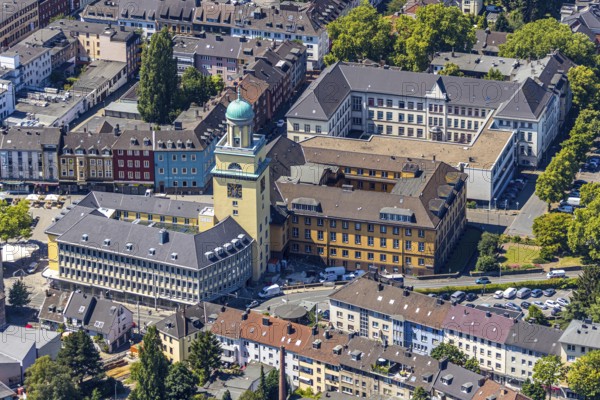 Aerial view, Witten Town Hall, Schiller Grammar School, Witten, Ennepe-Ruhr district, Ruhr area,