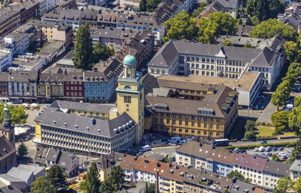 Aerial view, Witten Town Hall, Schiller Grammar School, Witten, Ennepe-Ruhr district, Ruhr area,