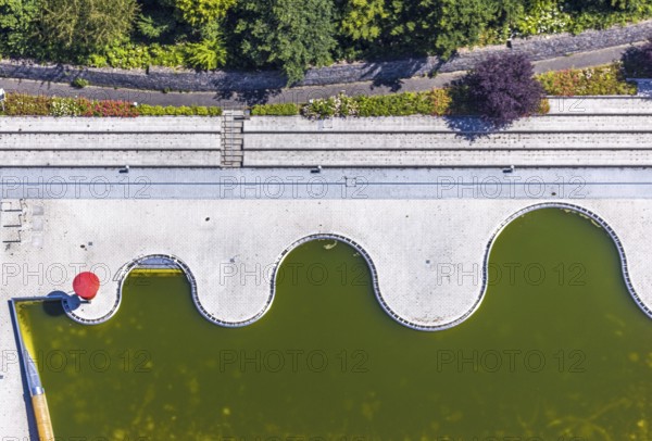 Aerial view, outdoor swimming pool Annen, Witten, Ennepe-Ruhr district, Ruhr area, North