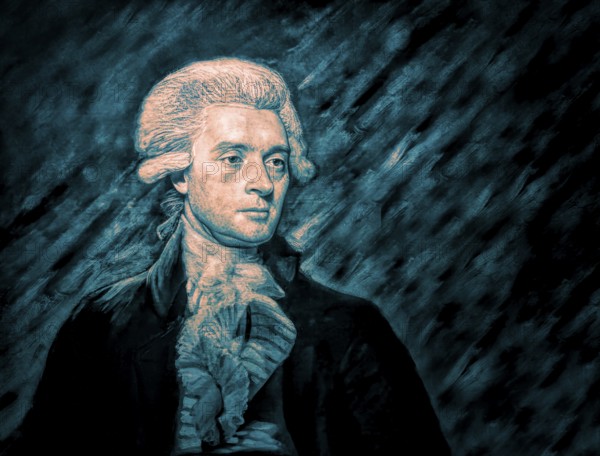 Portrait of Thomas Jefferson, 1743 - 1826, third president of the United States and principal