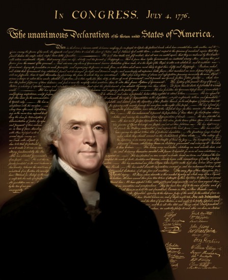 Portrait of Thomas Jefferson, 1743 - 1826, third president of the United States and principal