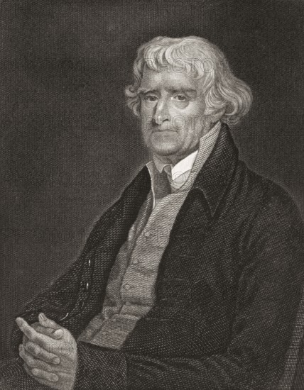 Portrait of Thomas Jefferson, 1743 - 1826, third president of the United States and principal