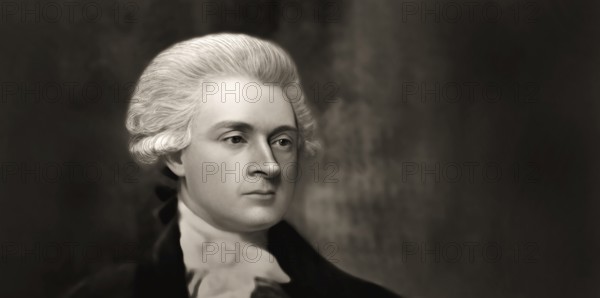 Portrait of Thomas Jefferson, 1743 - 1826, third president of the United States and principal